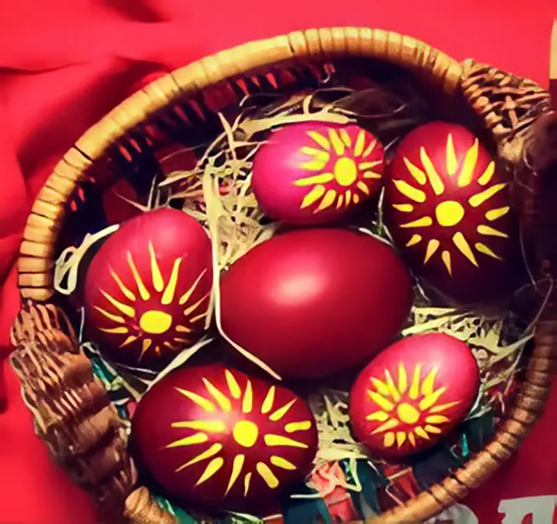 macedonia easter eggs dye flag